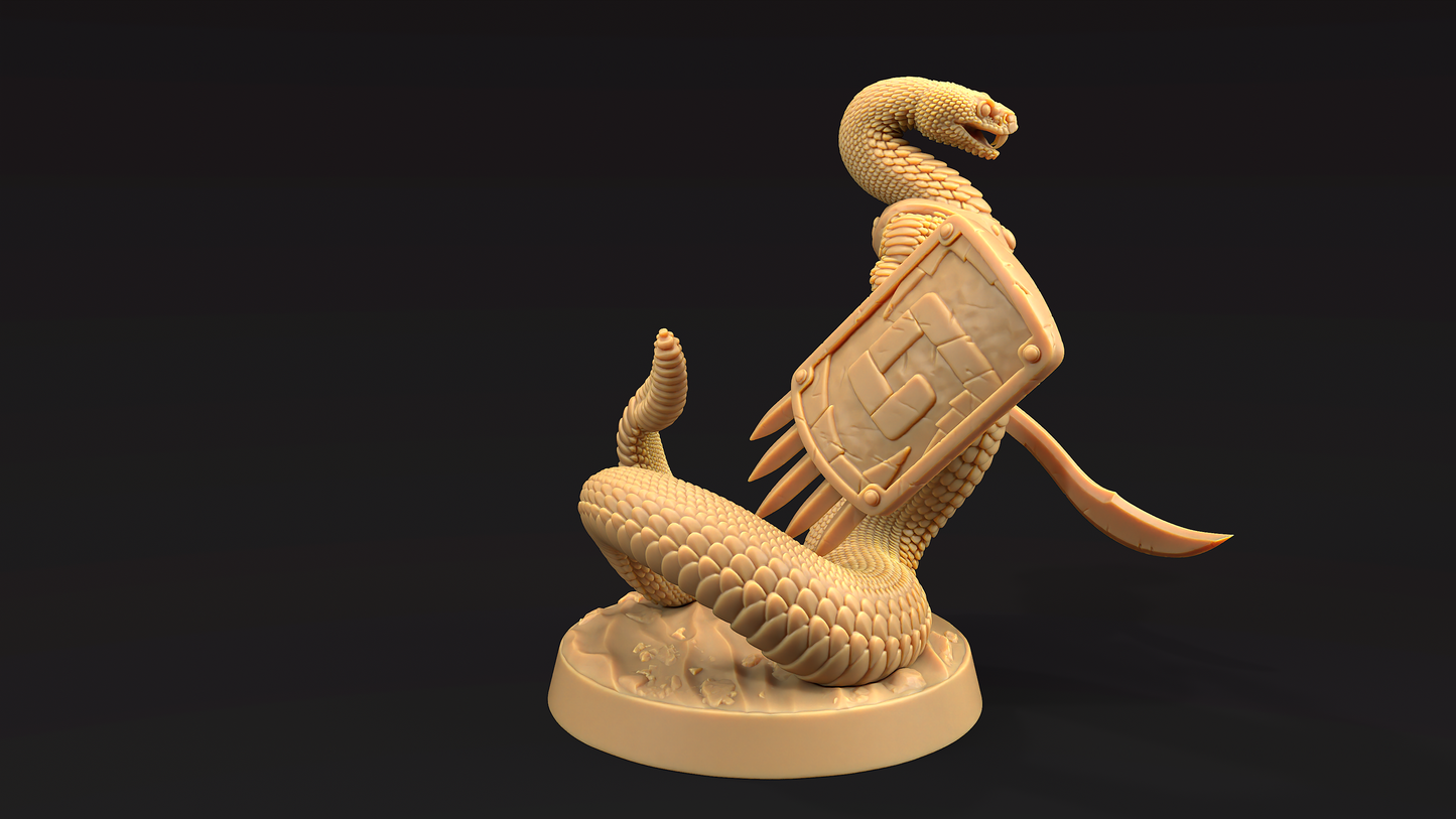Guerrero Serpiente con Escudo - Naga - Yuan-Ti