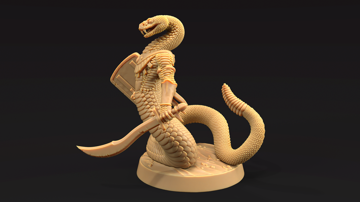 Guerrero Serpiente con Escudo - Naga - Yuan-Ti