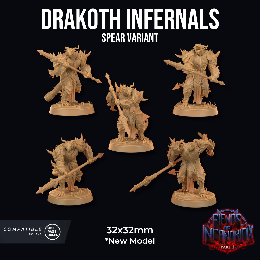 Pack de 5 Drakoth Acorazados / Spear / Manípulo / Dragón