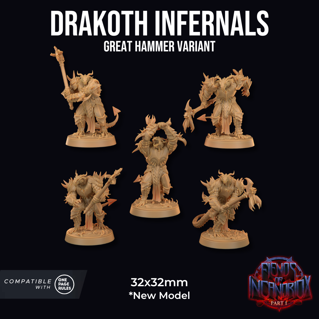 Pack de 5 Drakoth Acorazados / Maza / Manípulo / Dragón