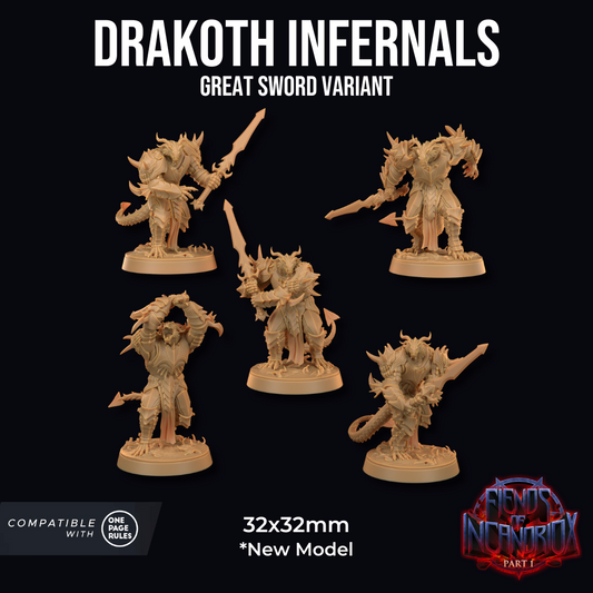 Pack de 5 Drakoth Acorazados / Gran Espada / Manípulo / Dragón